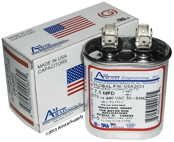 AMERICAN RADIONIC RUN CAPACITOR 7.5 µF USA2031