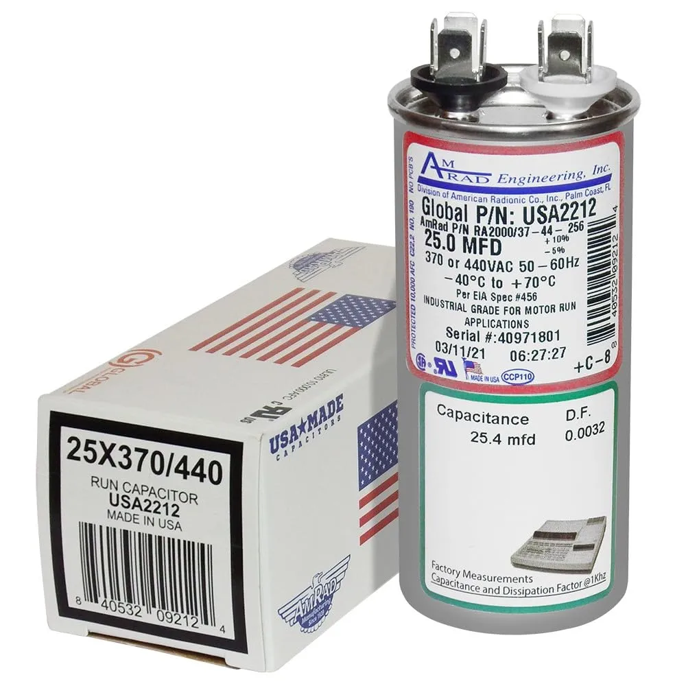 AMERICAN RADIONIC RUN CAPACITOR 25 µF USA2212