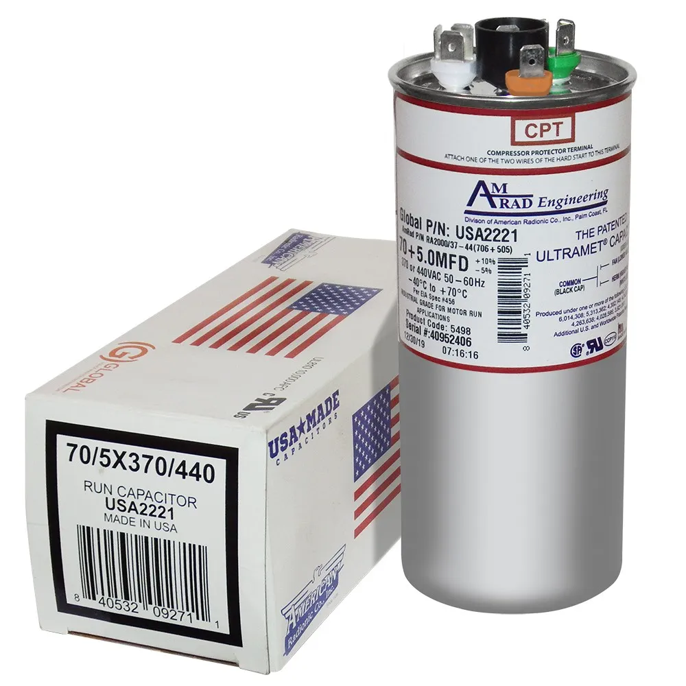 AMERICAN RADIONIC RUN CAPACITOR 70+5 µF USA2221