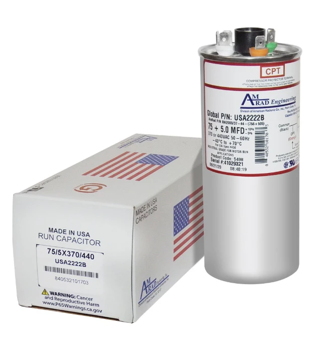 AMERICAN RADIONIC RUN CAPACITOR 20+5 µF USA2222