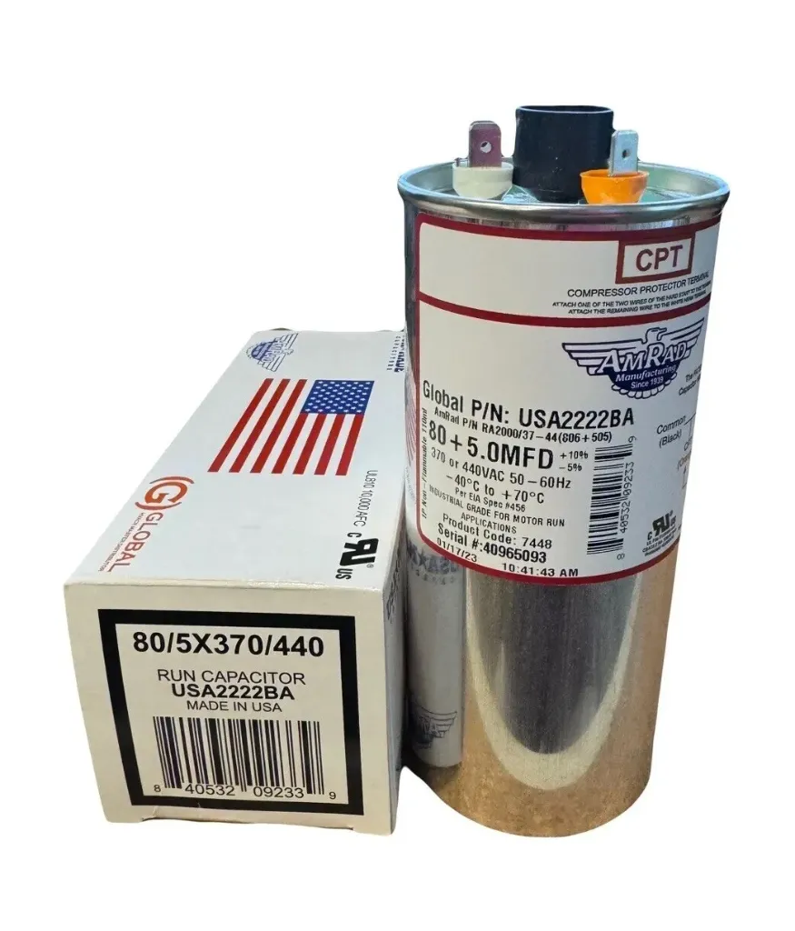 AMERICAN RADIONIC RUN CAPACITOR 80+5 µF USA2222BA