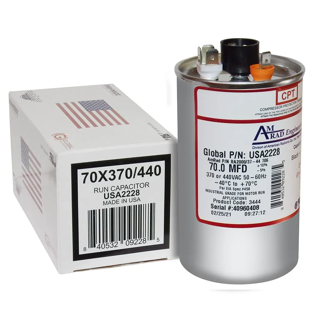 AMERICAN RADIONIC RUN CAPACITOR 70 µF USA2228