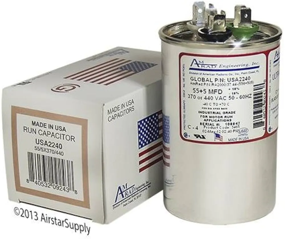 AMERICAN RADIONIC RUN CAPACITOR 55+5 µF USA2240